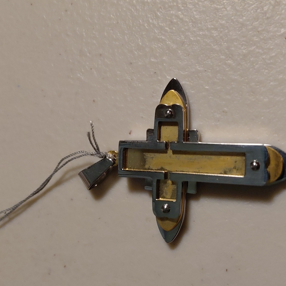 Gold and Silver Cross Pendant